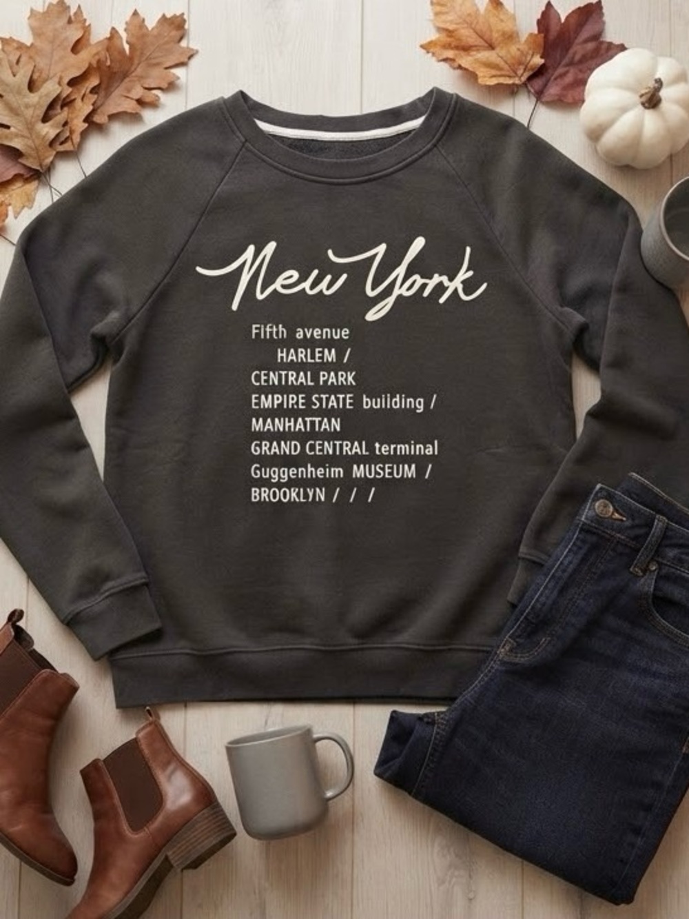 Twik Simons Black "New York" Graphic List Sweatshirt - Size M - FAIR Condition